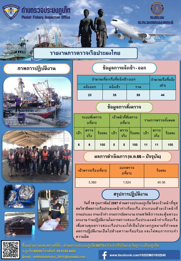 ข่าวประชาสัมพันธ์กิจกรรมการนำเข้าส่งออกสัตว์น้ำ วันที่ 19 กุมภาพันธ์ 2567..คลิก