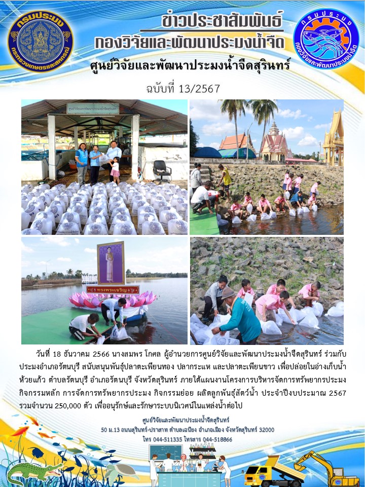 ข่าวประชาสัมพันธ์ ปักหลัง ธันาคม 2566..คลิก