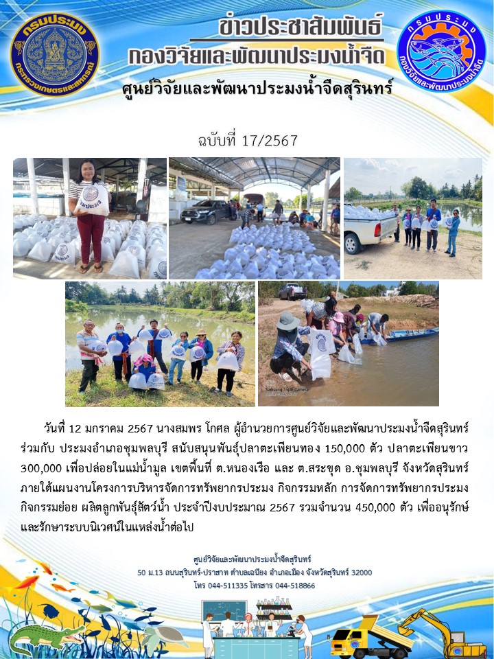 ข่าวประชาสัมพันธ์ ปักแรก มกราคม 2567..คลิก