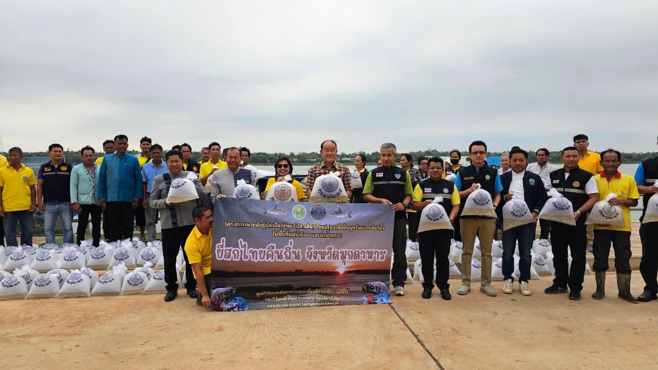 โครงการเพาะพันธุ์ปลายี่สกไทย (ปลาเอิน) ในแม่น้ำโขงเพื่อฟื้นฟูทรัพยากรสัตว์น้ำในพื้นที่แม่น้ำโขงและลำน้ำสาขา  จำนวน 30,000 ตัว ณ. ริมโขง หมู่ที่ 1 บ้านบางทรายใหญ่ ตำบลบางทรายใหญ่ อำเภอเมืองมุกดาหาร จังหวัดมุกดาหาร..คลิก