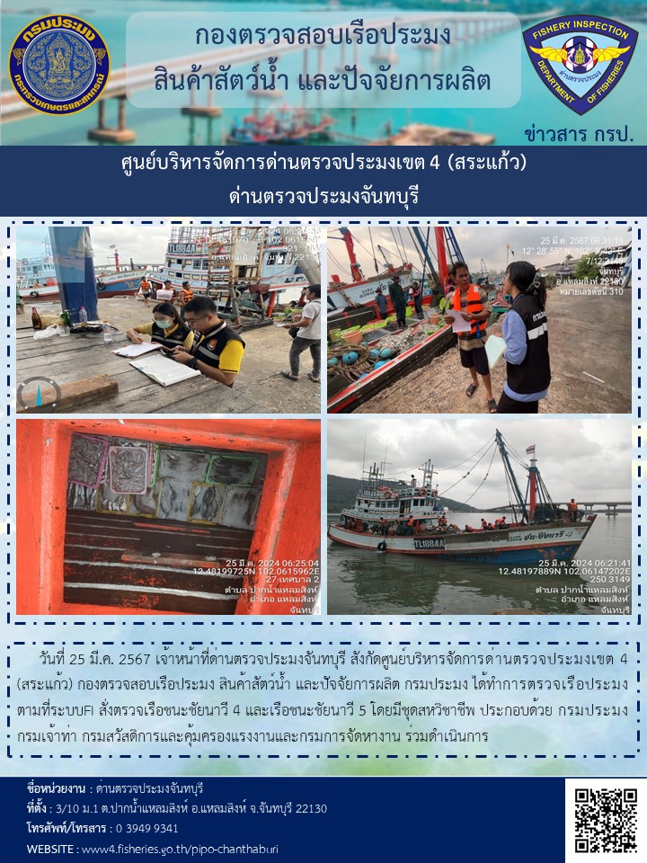 รายงานการปฏิบัติงานประจำวันที่ 25 มีนาคม 2567