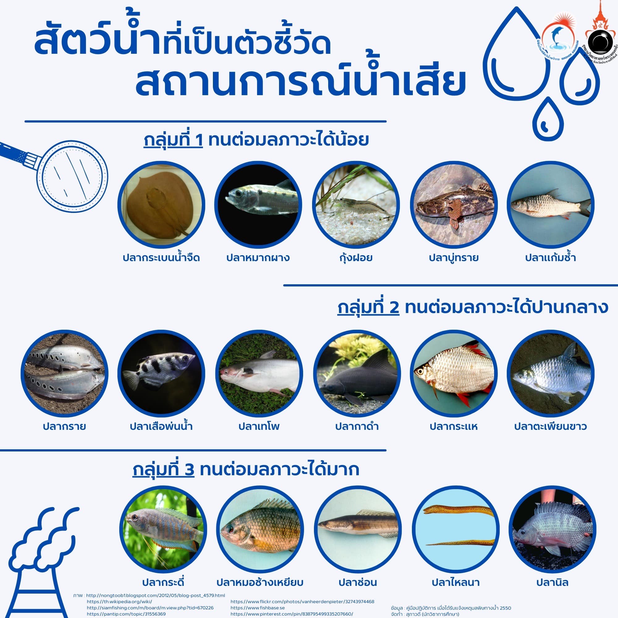 การประเมินระดับความรุนแรงของน้ำเสียโดยใช้สัตว์น้ำเป็นตัวชี้วัด