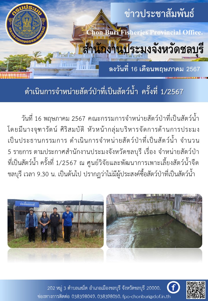 จำหน่ายสัตว์ป่าที่เป็นสัตว์น้ำ..คลิก