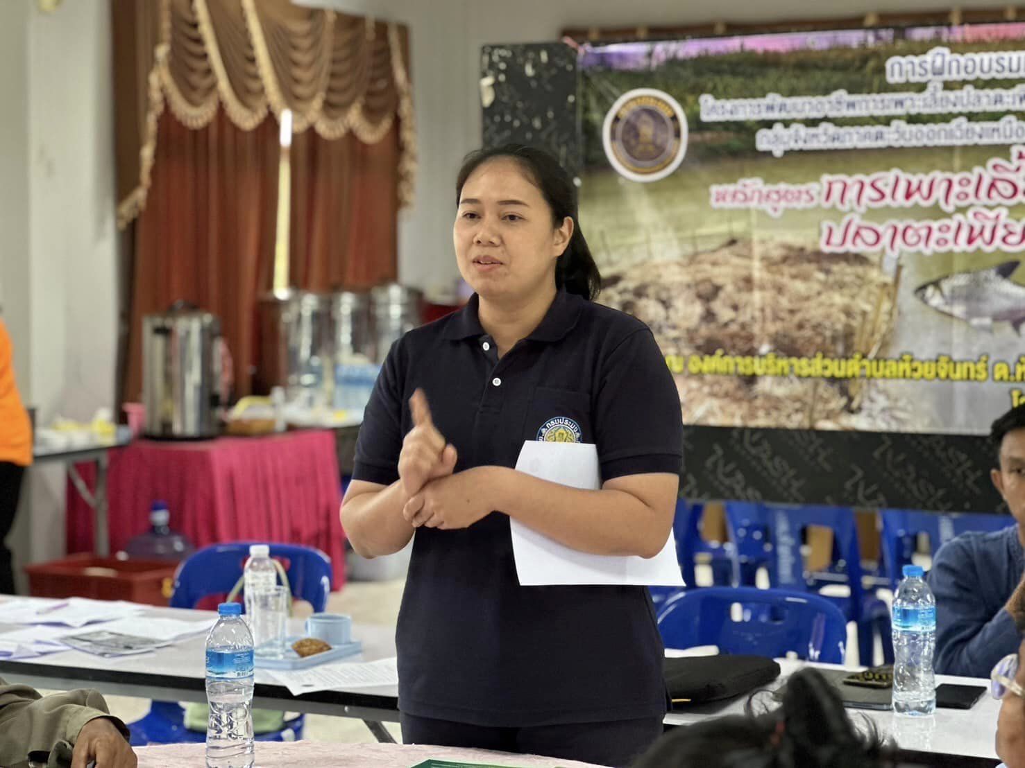 ร่วมจัดกิจกรรมอบรมเกษตรกรที่เข้าร่วมโครงการพัฒนาอาชีพการเพาะเลี้ยงปลาตะเพียนขาวในบ่อดินอำเภอขุนหาญ..คลิก