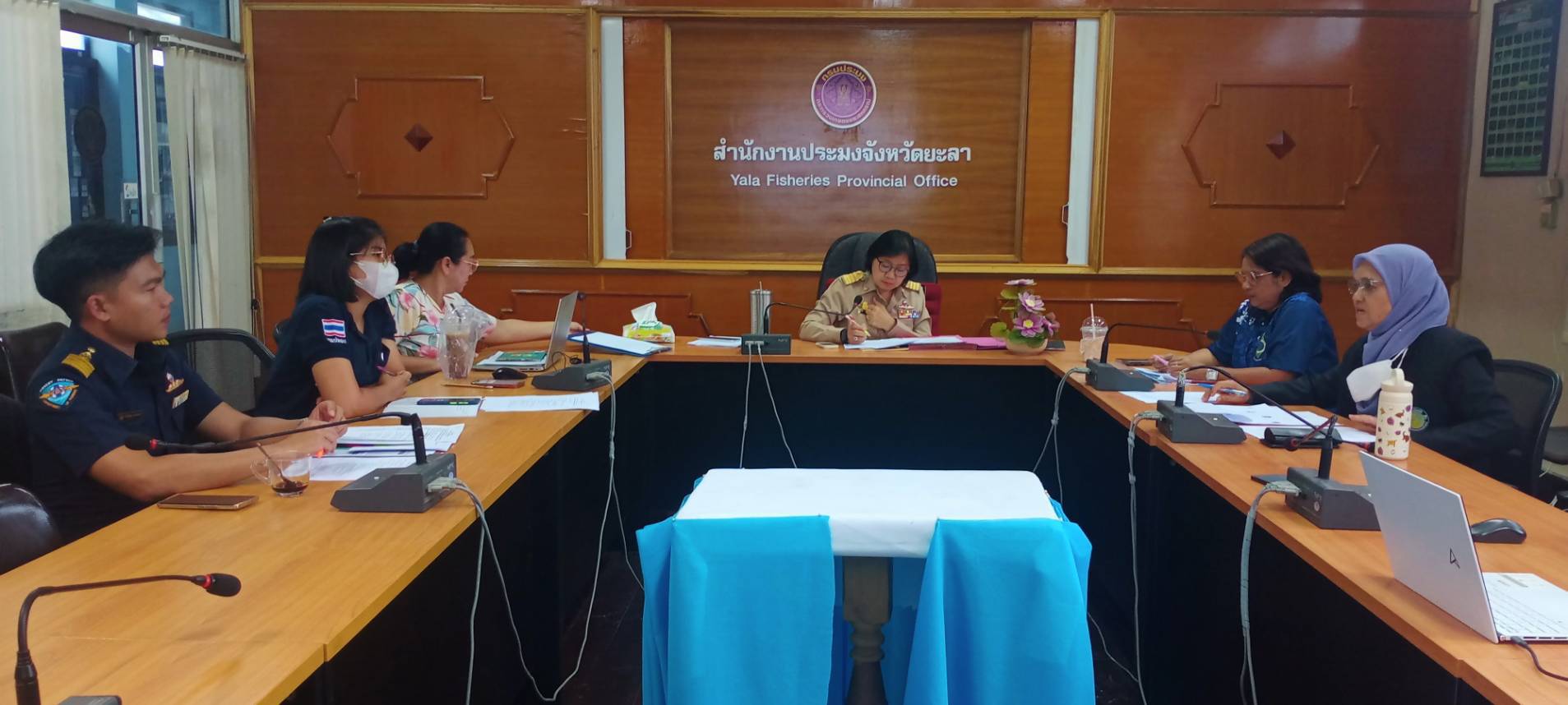 ภาพกิจกรรมเข้าร่วมประชุมคณะกรรมการขับเคลื่อนนโยบายของกรมประมง จังหวัดยะลา ครั้งที่ 5/2567 (Fc)