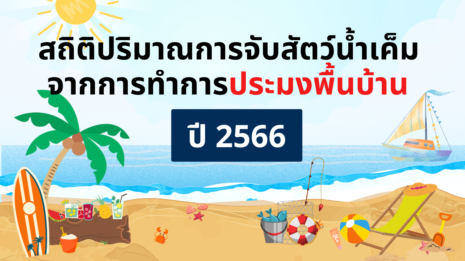 สถิติปริมาณการจับสัตว์ทะเลจากการทำประมงพื้นบ้าน ปี 2566