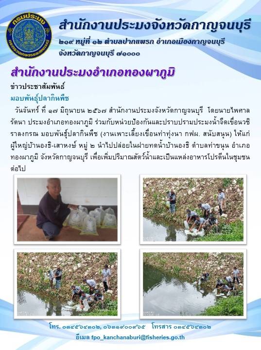 มอบพันธุ์ปลากินพืช