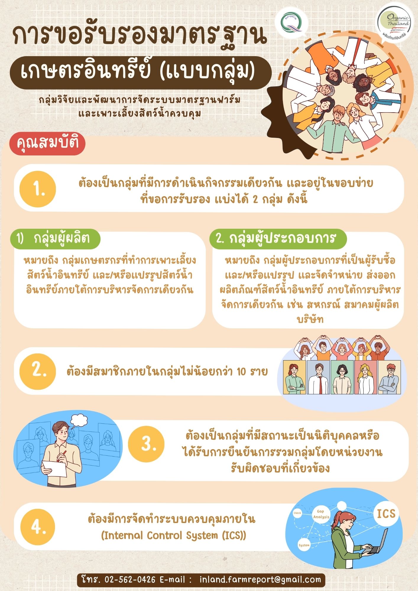 การรับรองมาตรฐานเกษตรอินทรีย์แบบกลุ่ม..คลิก