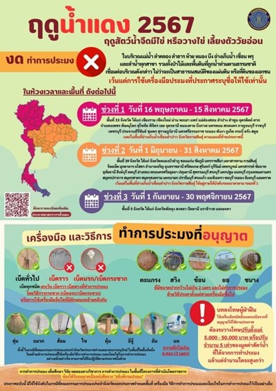 ประกาศฤดูน้ำแดง 2567..คลิก