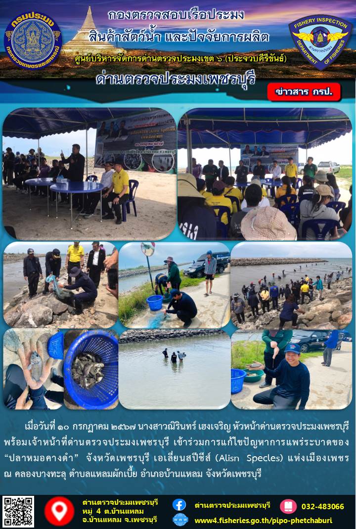 ข่าวประชาสัมพันธ์ ด่านตรวจประมงเพชรบุรี..คลิก