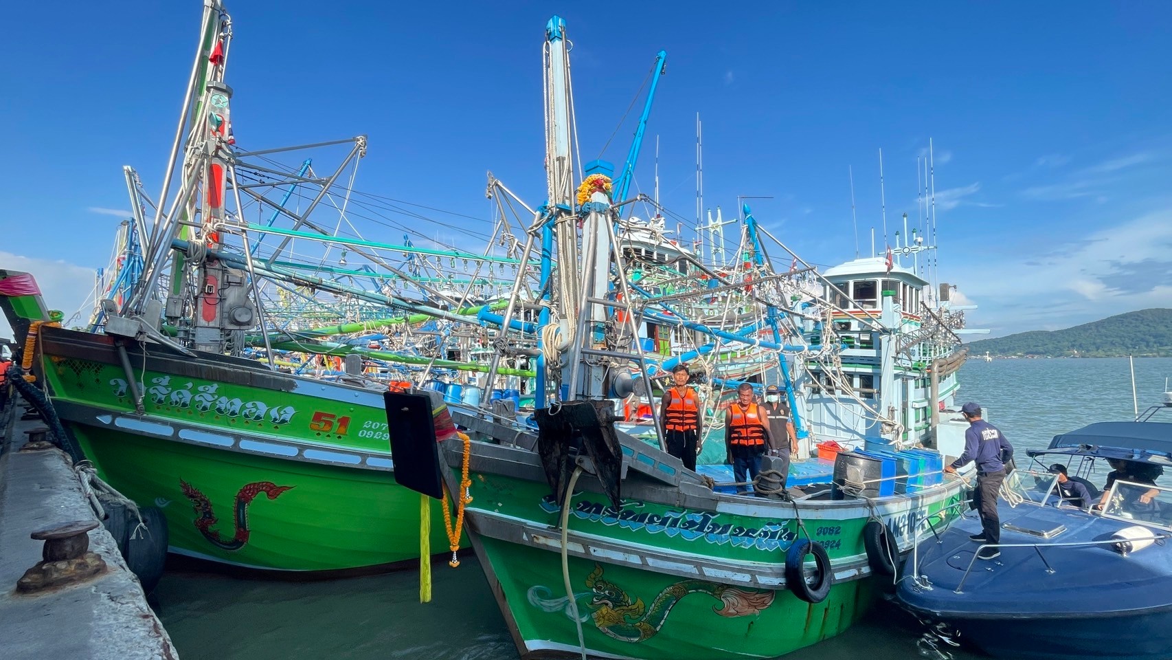 กิจกรรมการต้อนรับเรือประมงที่มีการย้ายพื้นที่จากทะเลฝั่งอันดามันมายังอ่าวไทย