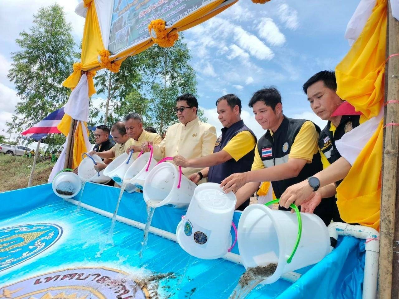 กิจกรรมปล่อยพันธุ์กุ้งก้ามกราม จำนวน 500,000 ตัว ภายใต้แผนอนุรักษ์และฟื้นฟูสิ่งแวดล้อม โครงการเขื่อนราษีไศล จังหวัดศรีสะเกษ..คลิก