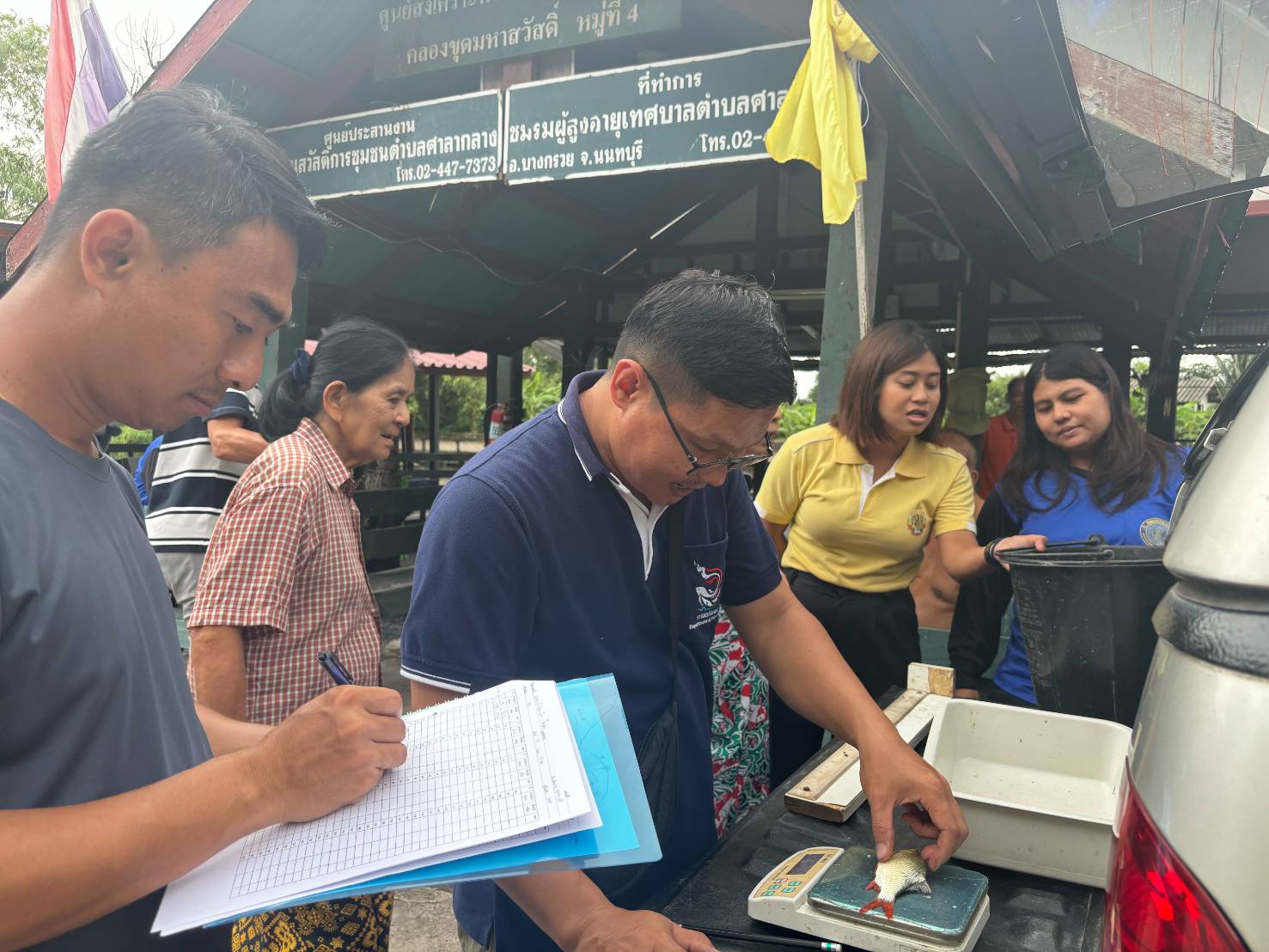 การลงพื้นที่สำรวจและประเมินความชุกชุมของปลาหมอคางดำในพื้นที่จังหวัดนนทบุรี..คลิก