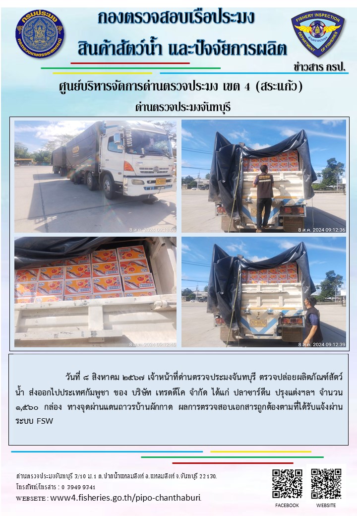 รายงานการปฏิบัติงานประจำวันที่ 8 สิงหาคม 2567..คลิก