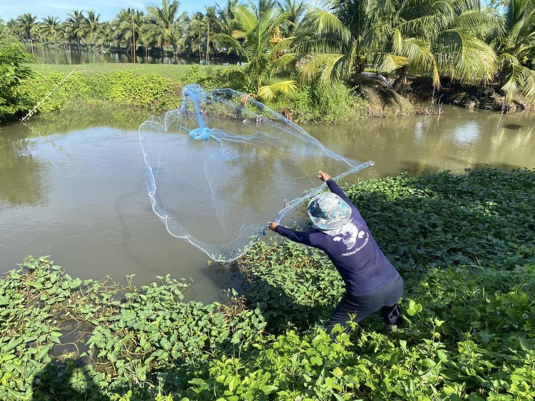 ลงพื้นที่ตรวจสอบและกำจัดปลาหมอคางดำ ตามแผนการแก้ไขปัญหาการแพร่ระบาดของปลาหมอคางดำจังหวัดราชบุรี
