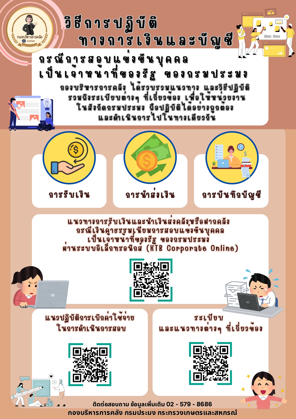 ประชาสัมพันธ์ วิธีปฏิบัติทางการเงินและบัญชี กรณีการสอบแข่งขันบุคคลเป็นเจ้าหน้าที่ของรัฐ ของกรมประมง