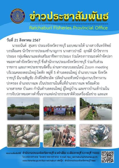 ร่วมโครงการรณรงค์กำจัดปลาหมอคางดำจังหวัดราชบุรี