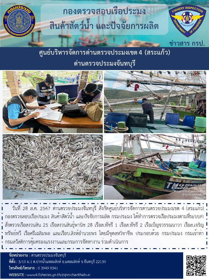 รายงานการปฏิบัติงานประจำวันที่ 28 สิงหาคม 2567