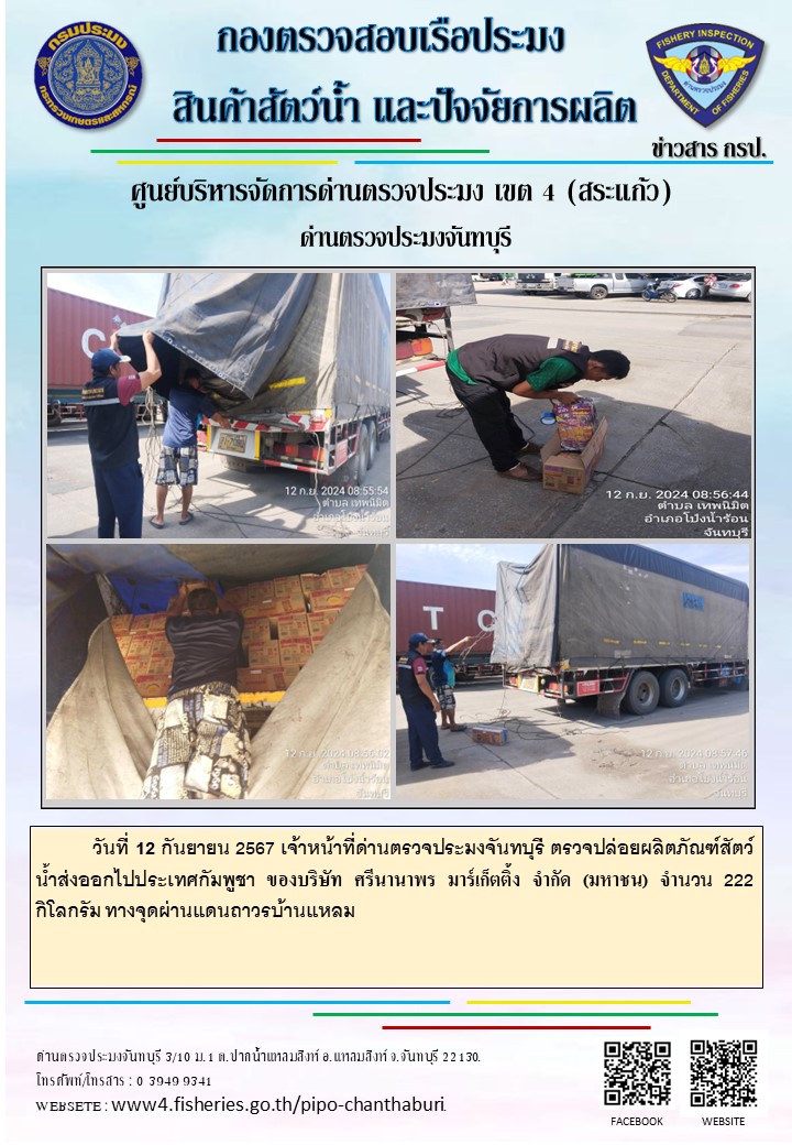 รายงานการปฏิบัติงานประจำวันที่ 12 กันยายน 2567