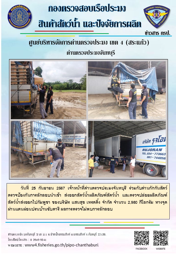 รายงานการปฏิบัติงานประจำวันที่ 25 กันยายน 2567..คลิก