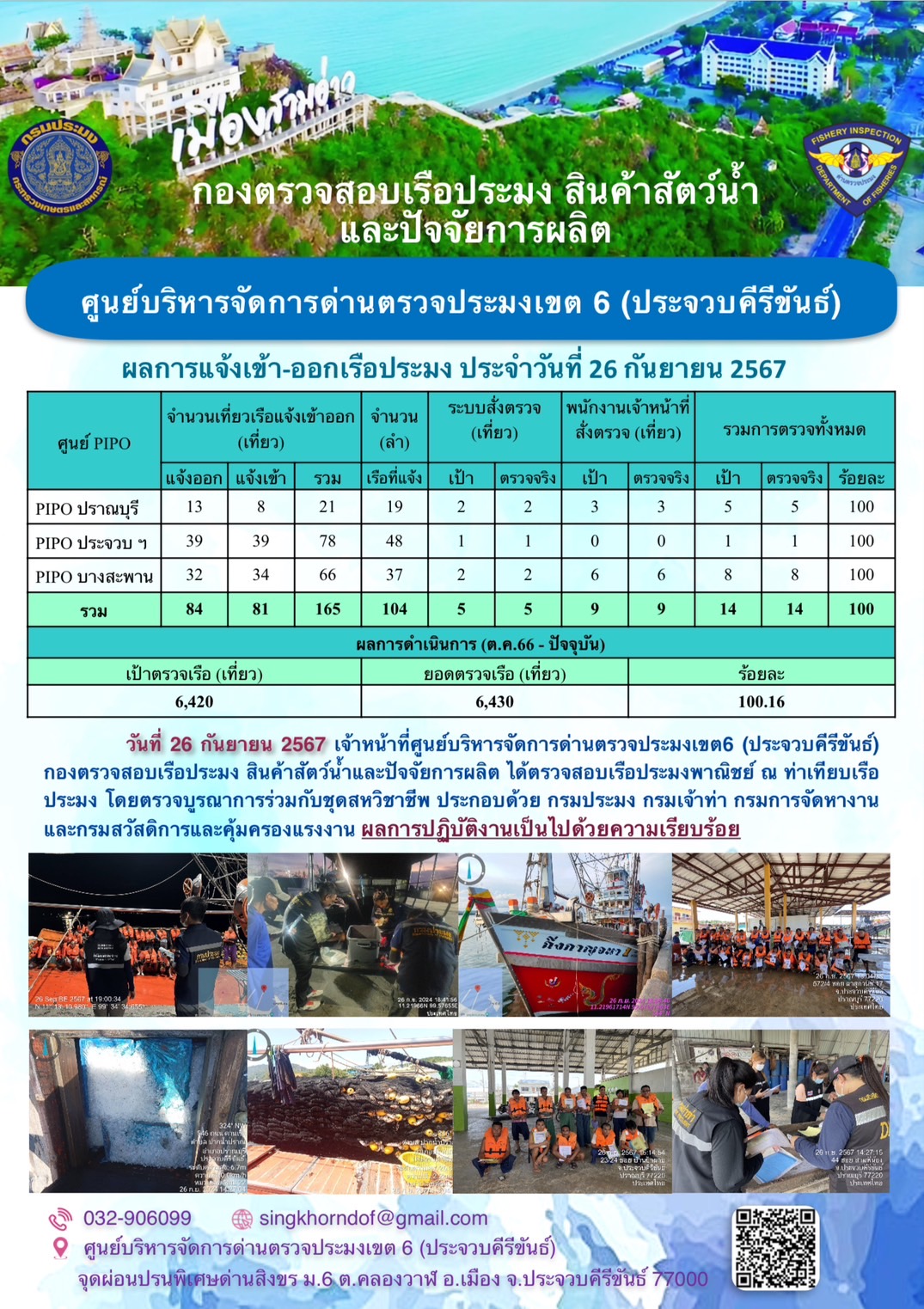 ตรวจสอบเรือประมงพาณิชย์ ณ ท่าเทียบเรือประมง