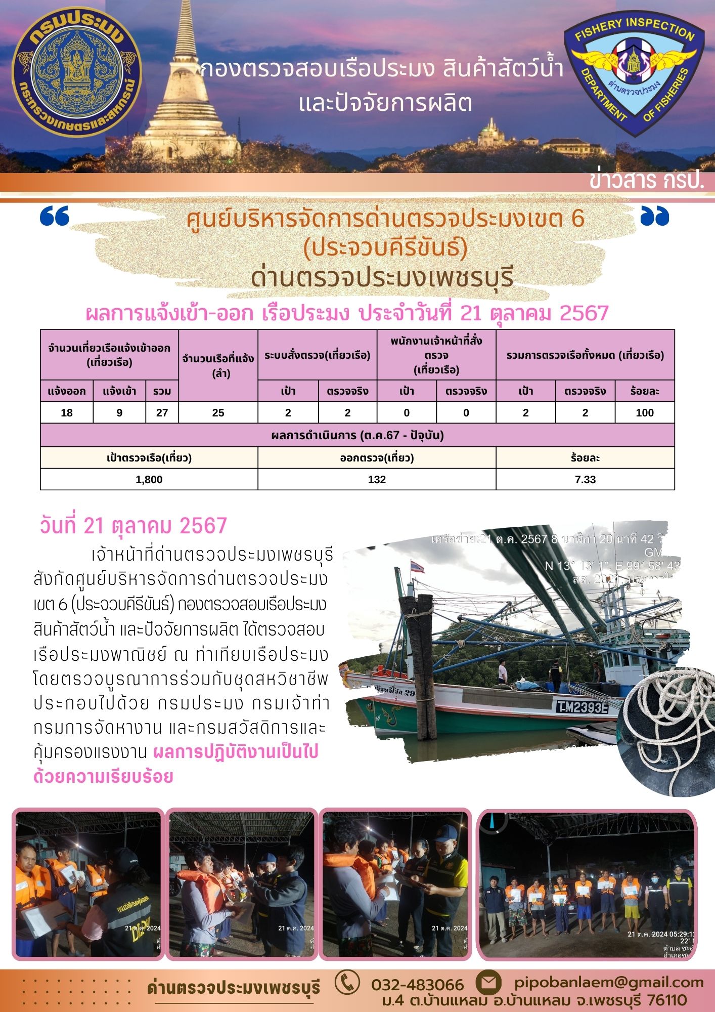 ข่าวประชาสัมพันธ์ ด่านตรวจประมงเพชรบุรี 