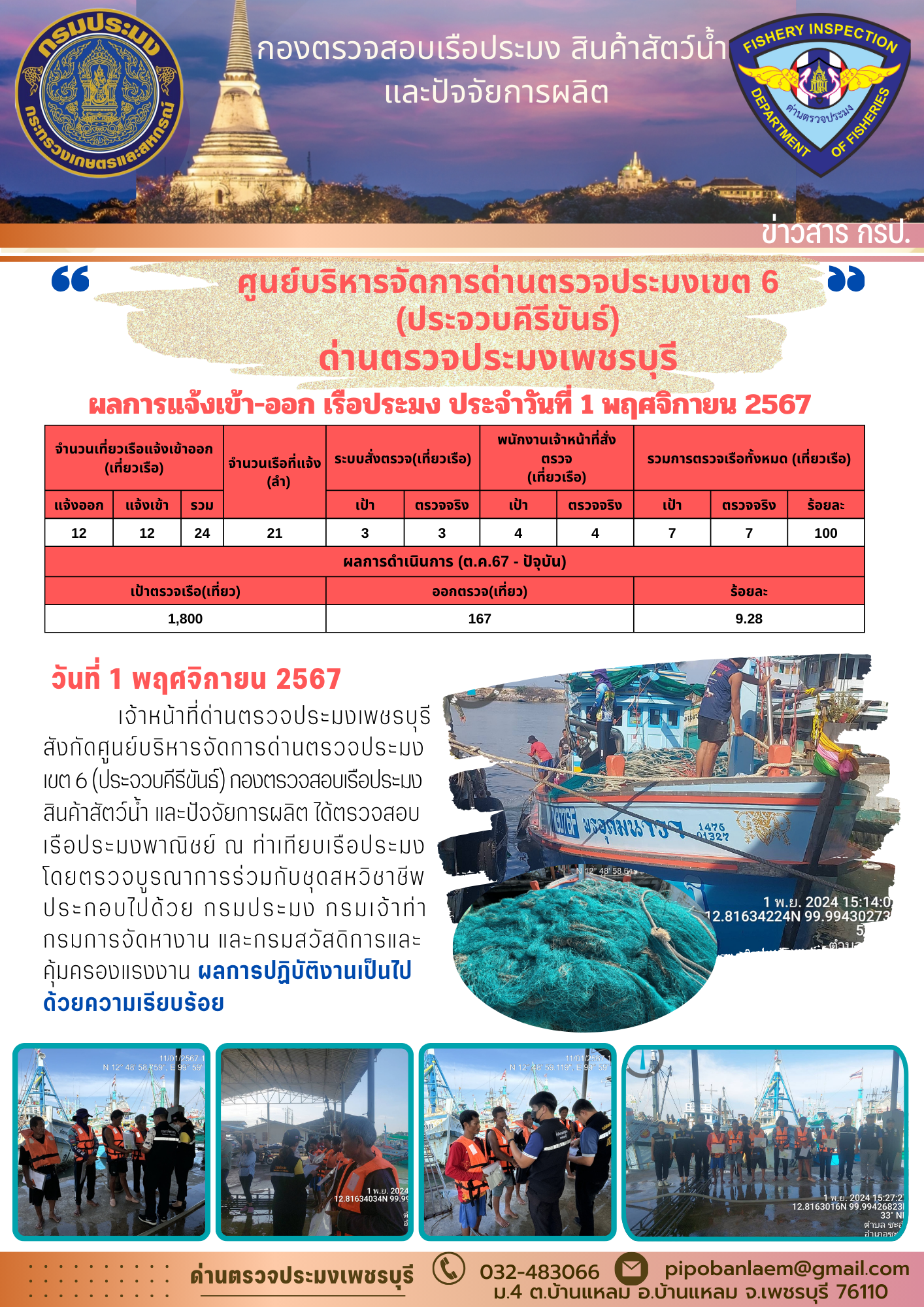 ข่าวประชาสัมพันธ์ ด่านตรวจประมงเพชรบุรี 