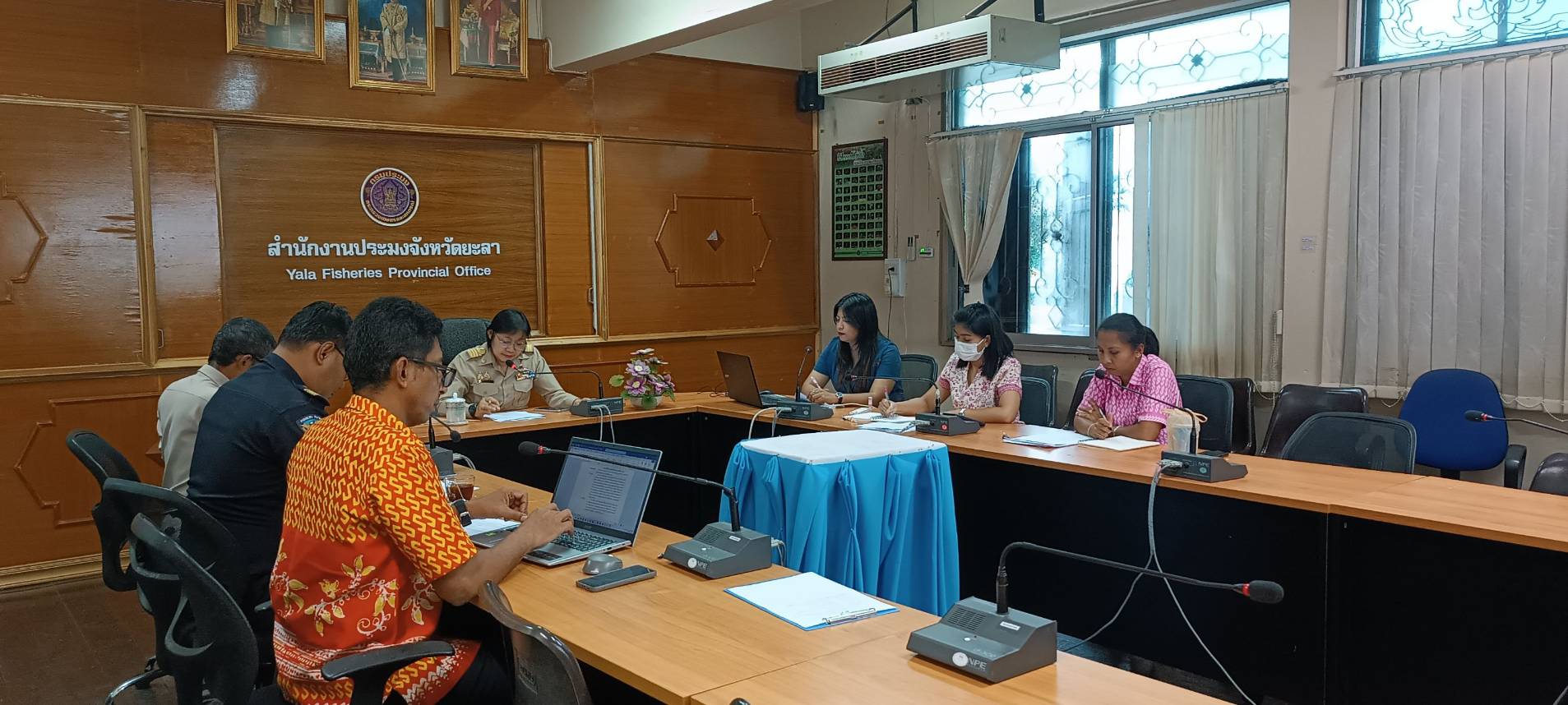 ภาพกิจกรรมเข้าร่วมประชุมคณะกรรมการขับเคลื่อนนโยบายของกรมประมง จังหวัดยะลา (FC)