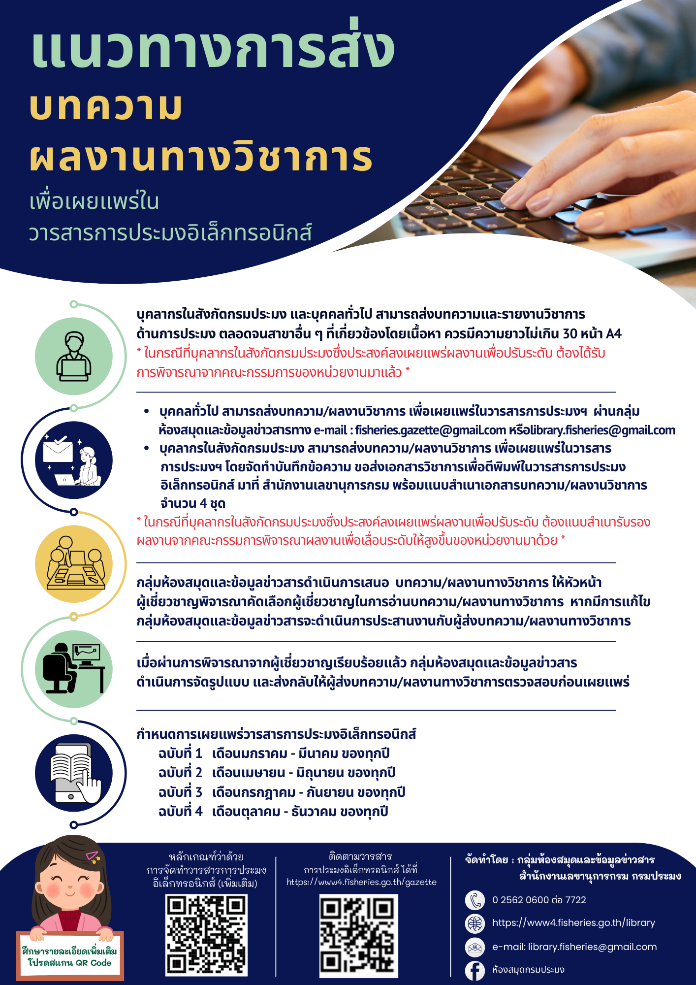 แนวทางการส่งบทความวิชาการ/ปกิณกะ เพื่อเผยแพร่ในวารสารการประมงอิเล็กทรอนิกส์ กรมประมง