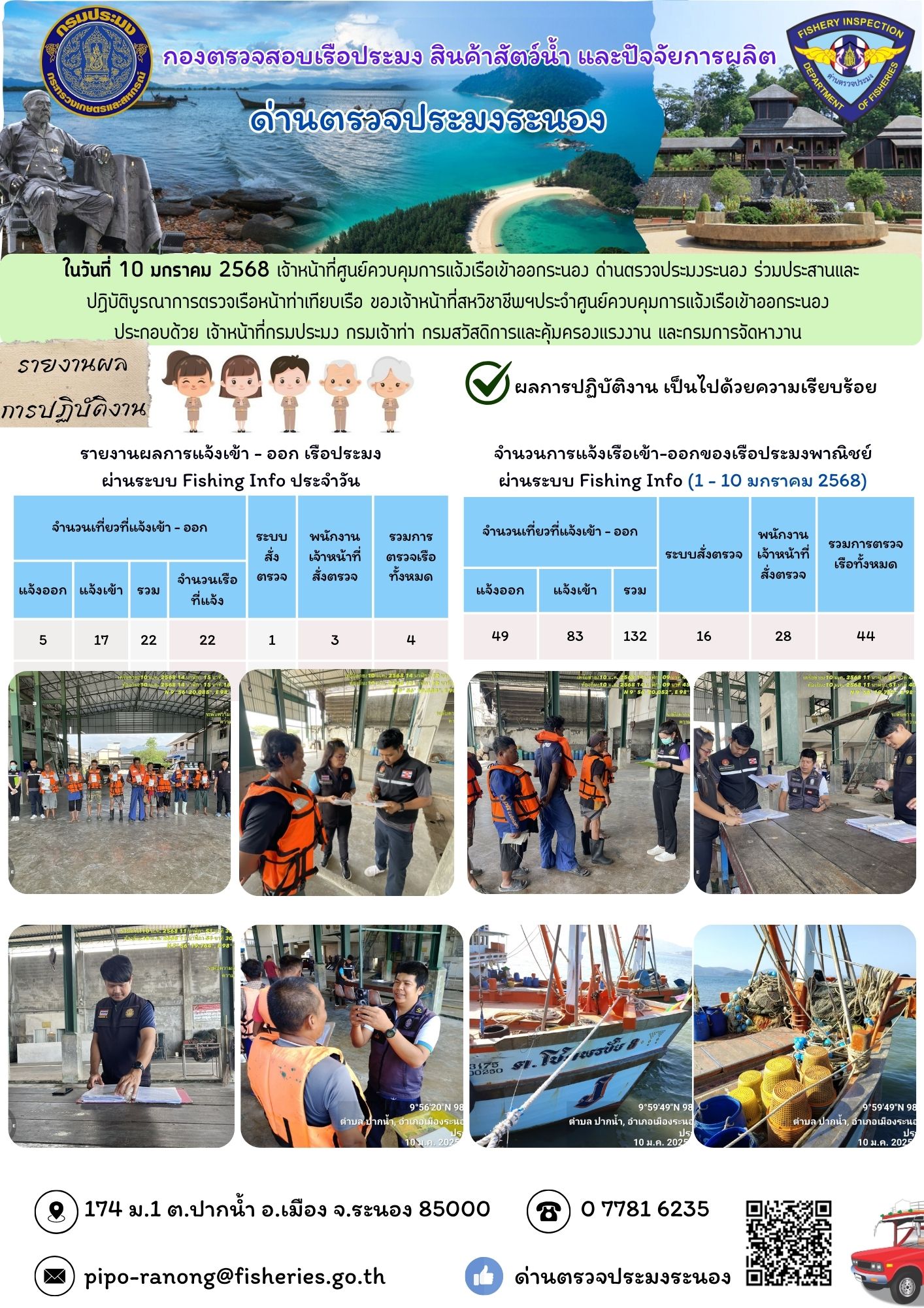 ตรวจสอบเรือประมงพาณิชย์ ณ ท่าเทียบเรือประมง..คลิก