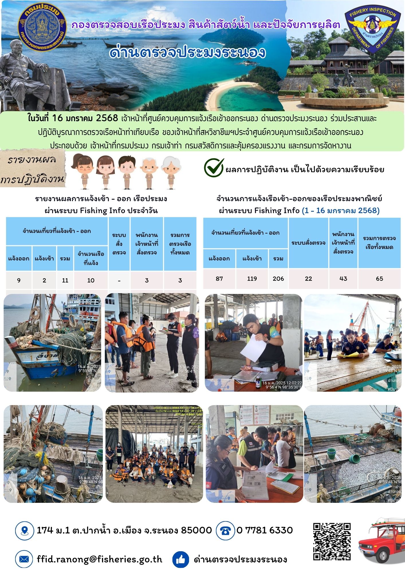 ตรวจสอบเรือประมงพาณิชย์ ณ ท่าเทียบเรือประมง..คลิก