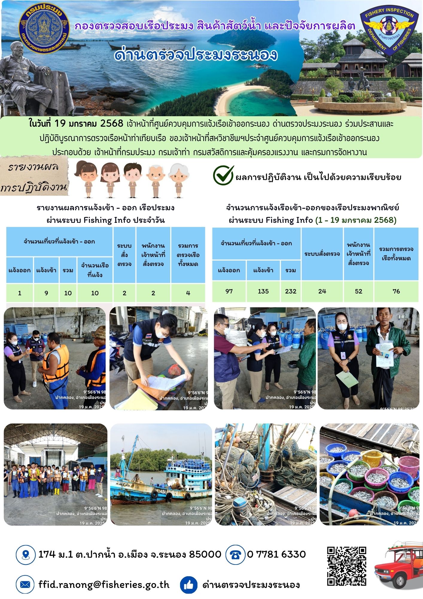 ตรวจสอบเรือประมงพาณิชย์ ณ ท่าเทียบเรือประมง..คลิก