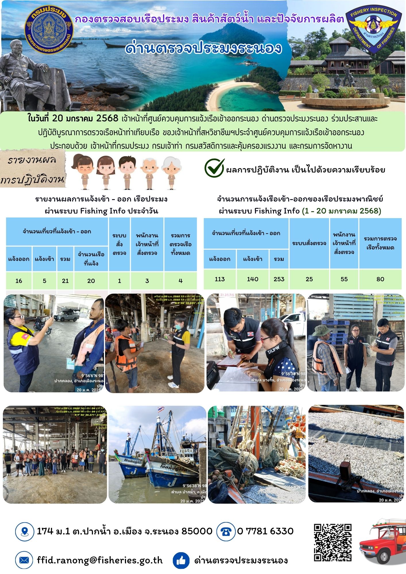 ตรวจสอบเรือประมงพาณิชย์ ณ ท่าเทียบเรือประมง..คลิก
