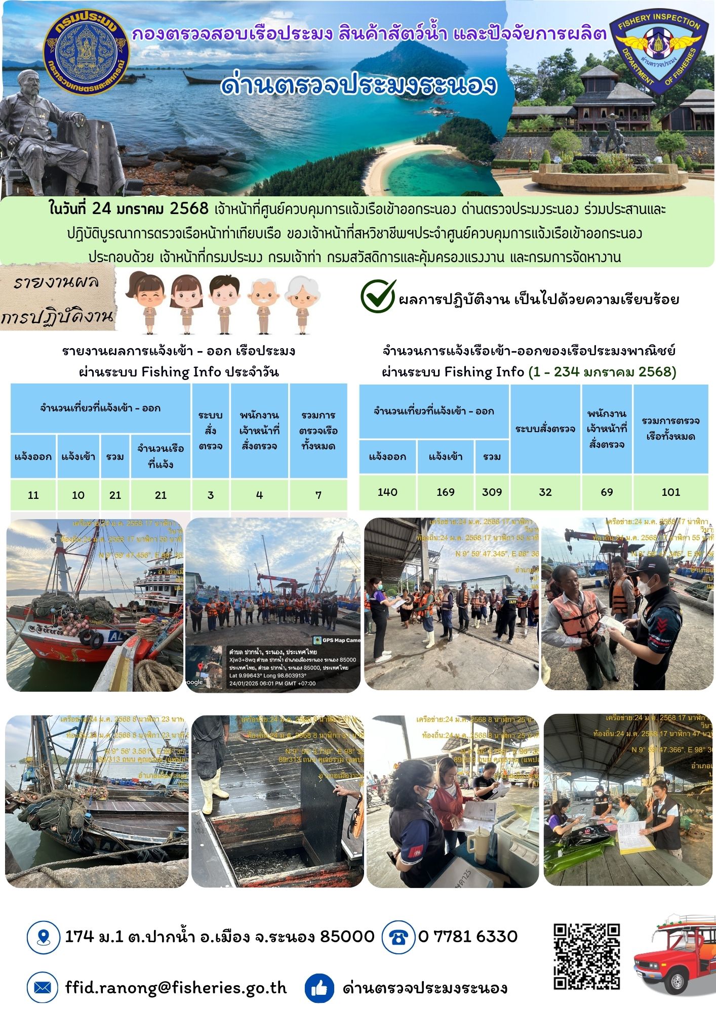 ตรวจสอบเรือประมงพาณิชย์ ณ ท่าเทียบเรือประมง..คลิก