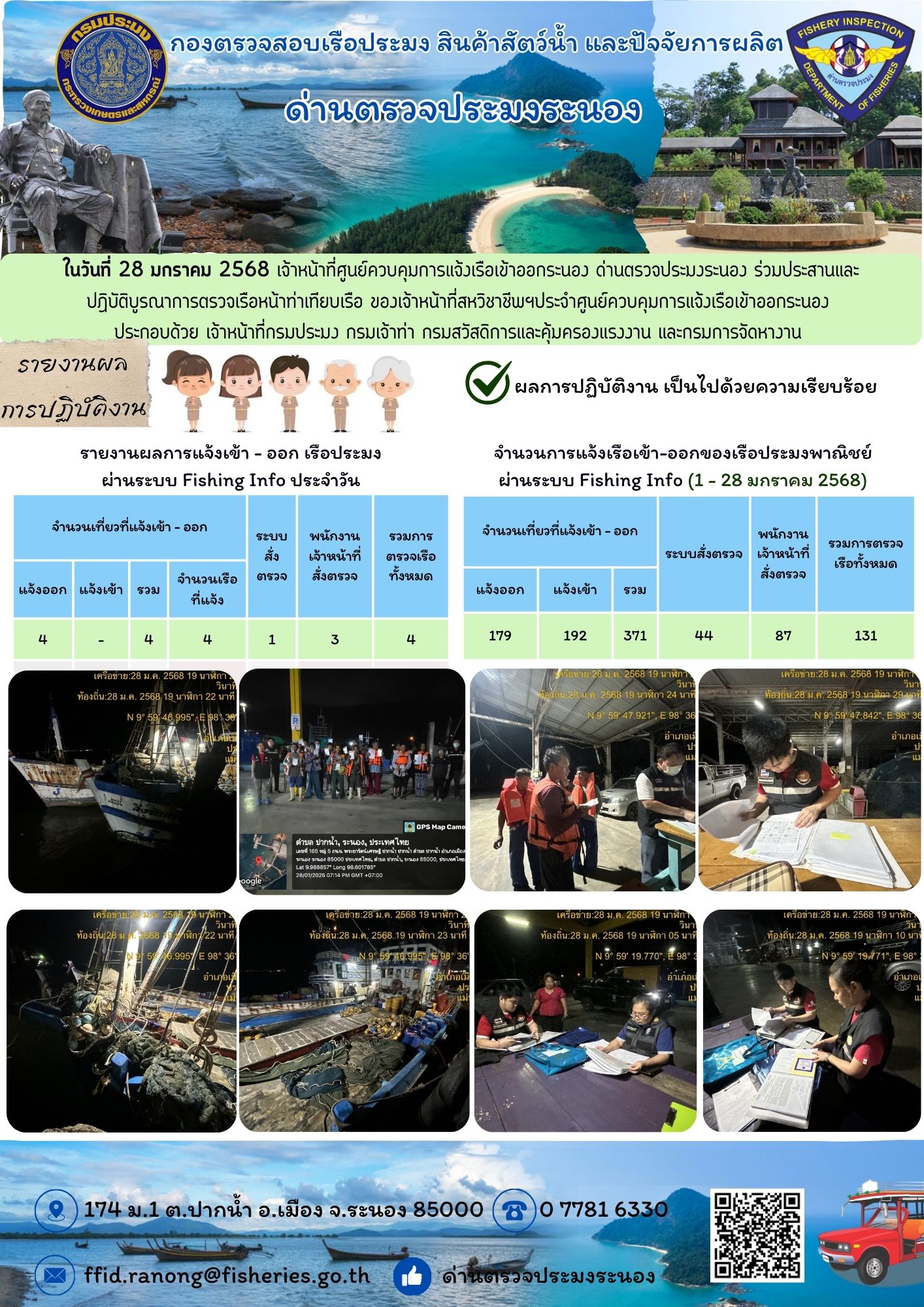 ตรวจสอบเรือประมงพาณิชย์ ณ ท่าเทียบเรือประมง..คลิก