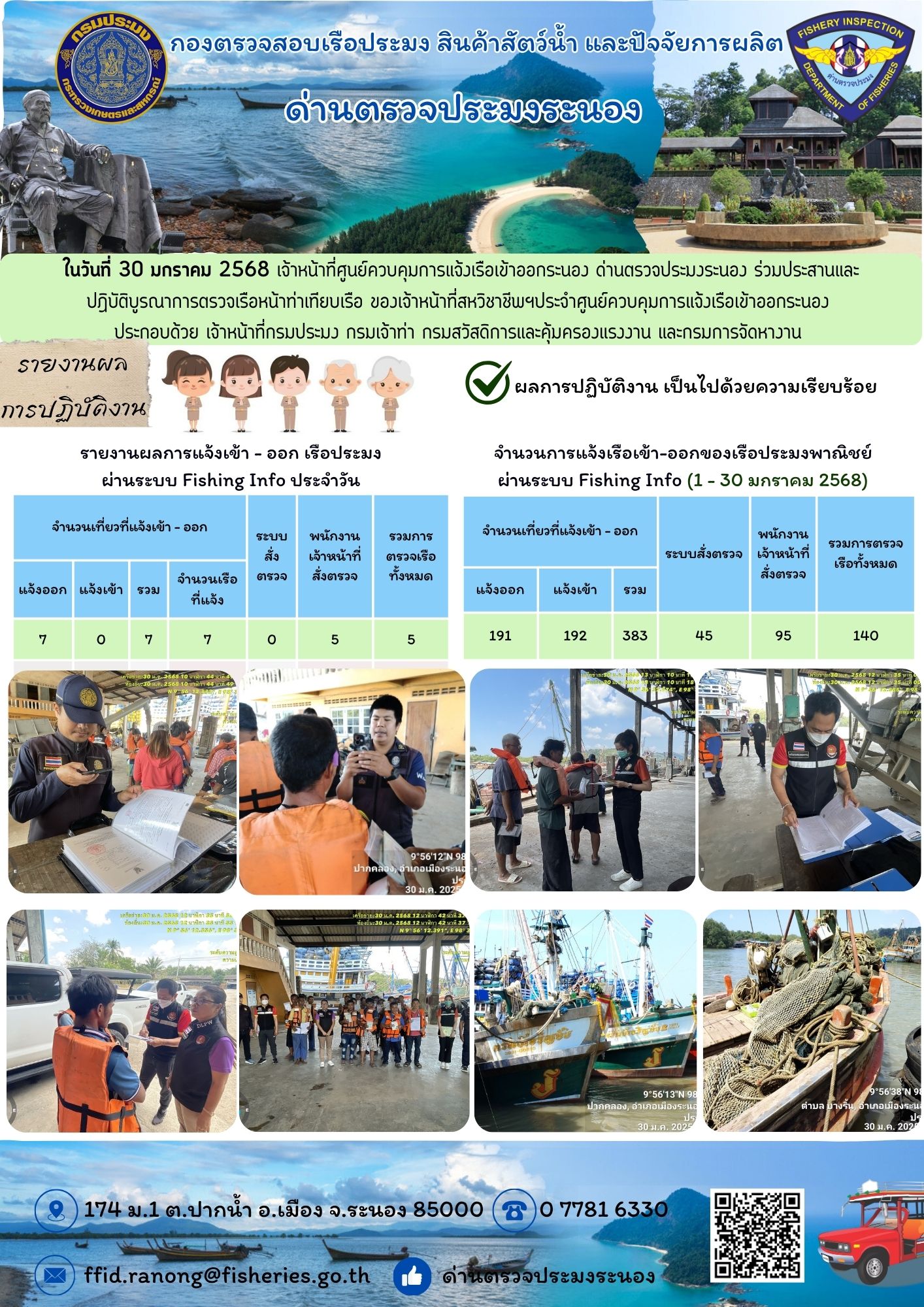 ตรวจสอบเรือประมงพาณิชย์ ณ ท่าเทียบเรือประมง..คลิก