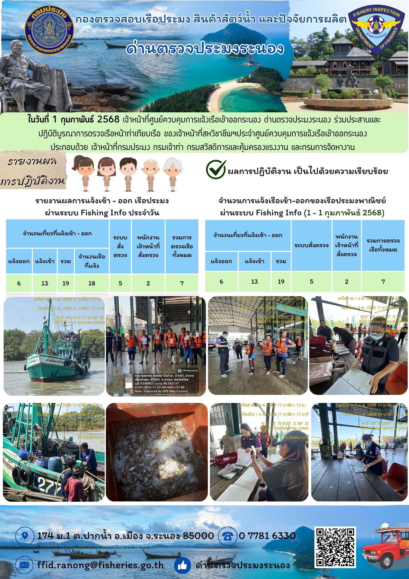 ตรวจสอบเรือประมงพาณิชย์ ณ ท่าเทียบเรือประมง..คลิก