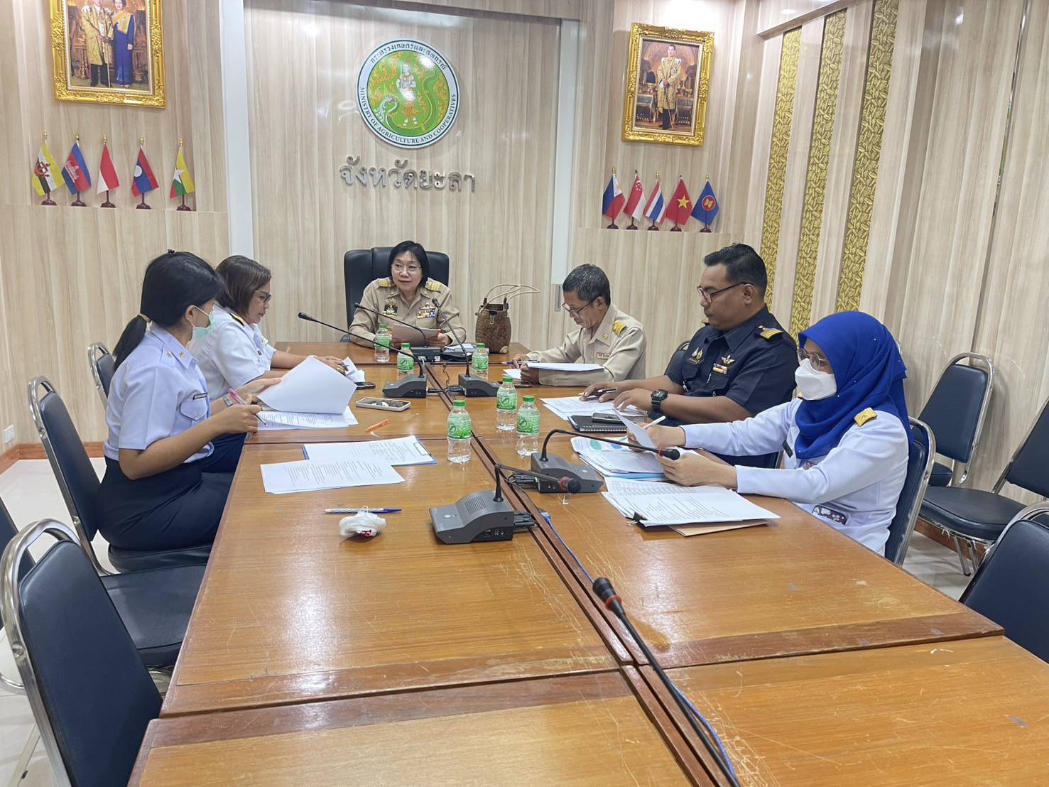 ภาพกิจกรรมเข้าร่วมประชุมคณะกรรมการขับเคลื่อนนโยบายของกรมประมง จังหวัดยะลา (FC)