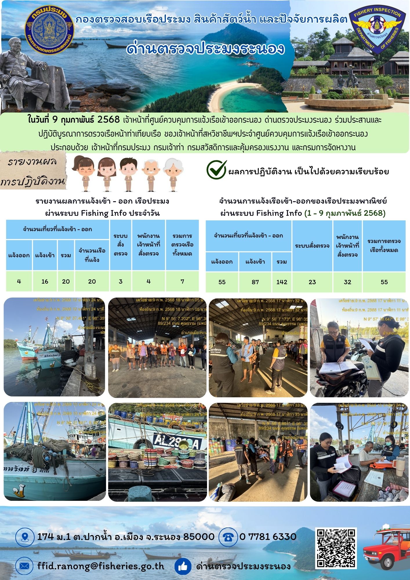 ตรวจสอบเรือประมงพาณิชย์ ณ ท่าเทียบเรือประมง..คลิก