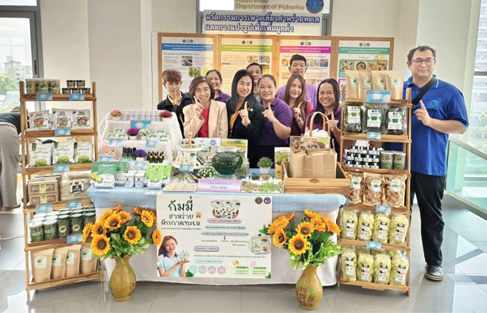 กรมประมงพัฒนาต่อเนื่อง นำเสนอผลสำเร็จงานวิจัยและขยายผล (ด้านนวัตกรรมการเพาะเลี้ยงและแปรรูปสาหร่ายผักกาดทะเล) ในการเปิดฝึกอบรมหลักสูตร 