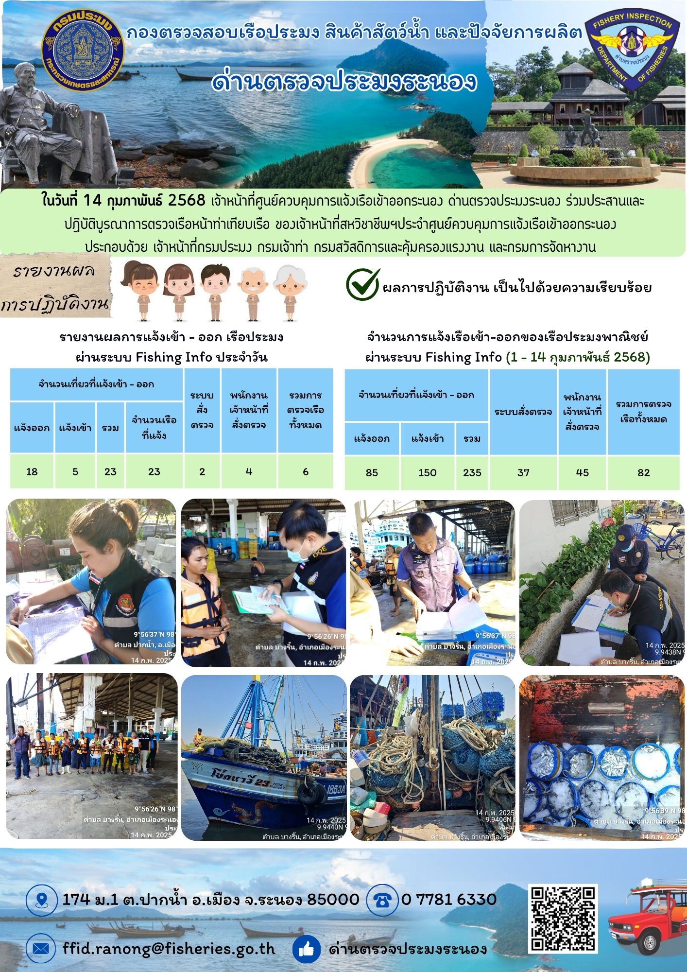 ตรวจสอบเรือประมงพาณิชย์ ณ ท่าเทียบเรือประมง..คลิก