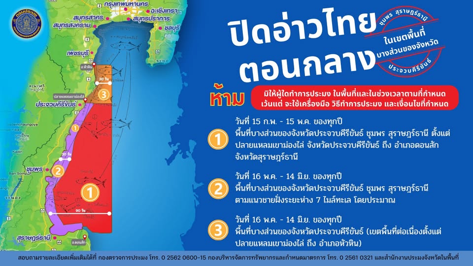 ประชาสัมพันธ์มาตรการปิดอ่าวไทยประจำปี 2568