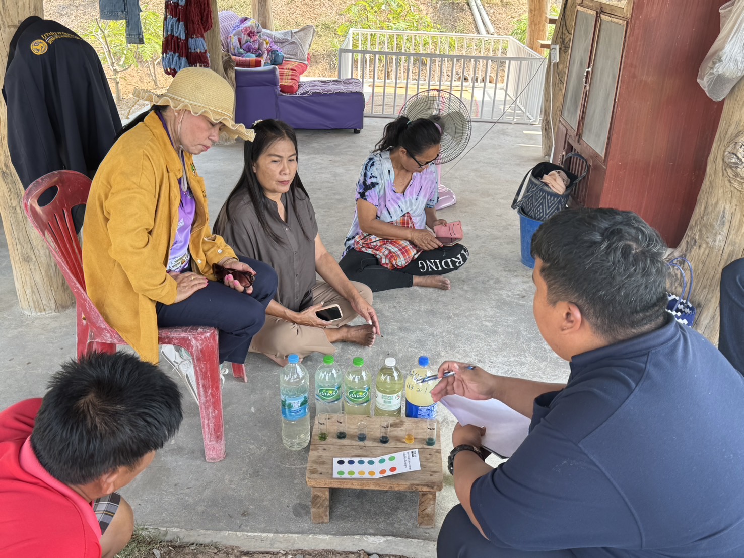 คำแนะนำ ถ่ายทอดให้ความรู้ด้านการเพาะเลี้ยงสัตว์น้ำ ครั้งที่ 1 โดยให้คำแนะนำเรื่องการเตรียมบ่อเลี้ยงสัตว์น้ำ การจัดการฟาร์มที่ดี การสร้างอาหารธรรมชาติ การให้อาหารสัตว์น้ำ