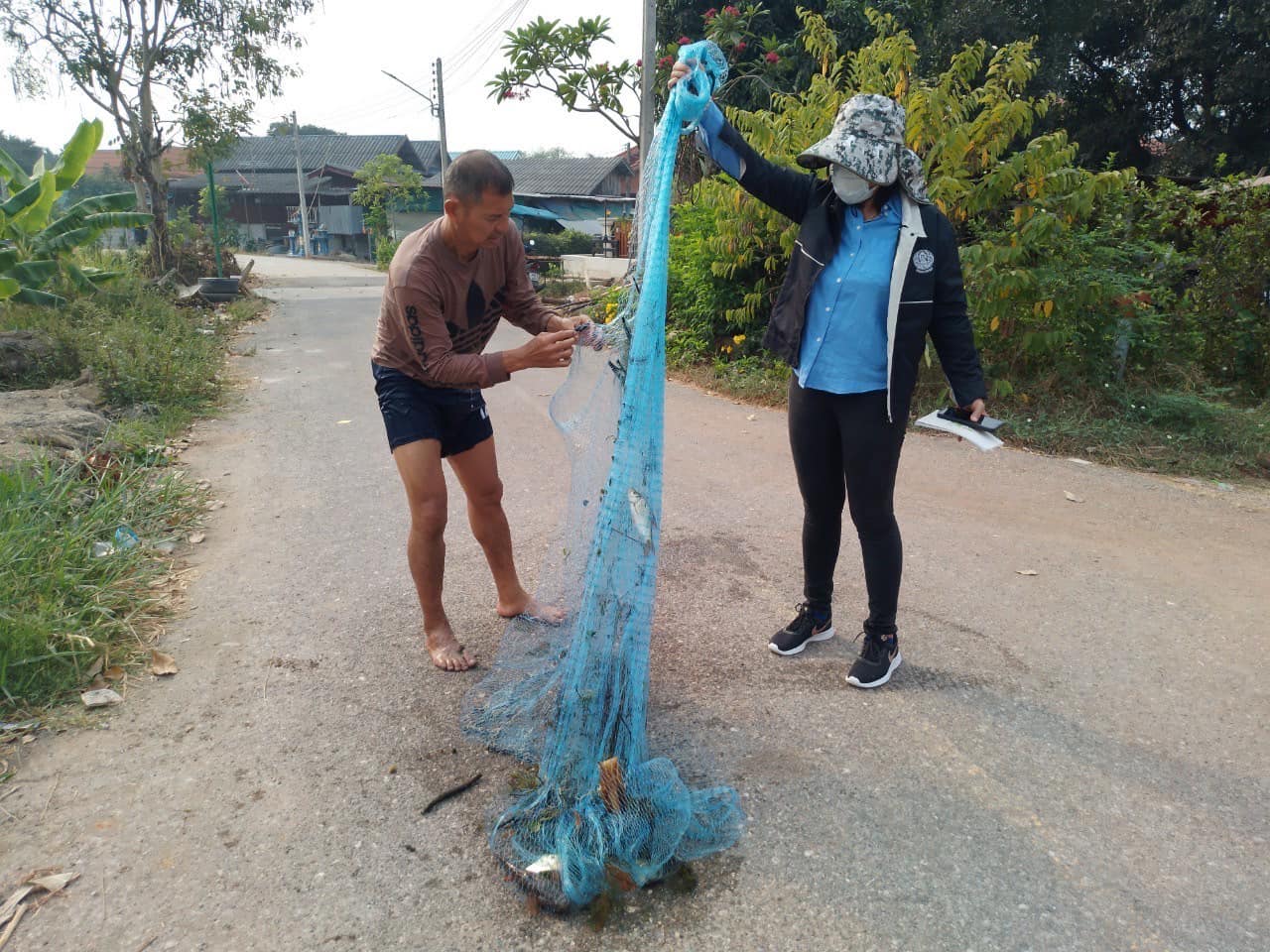 ร่วมทำกิจกรรมกำจัดปลาหมอคางดำ ตามแผนการแก้ไขปัญหาการแพร่ระบาดของปลาหมอคางดำจังหวัดราชบุรี