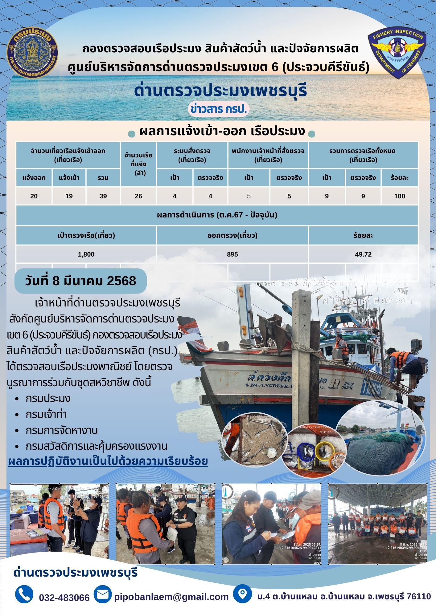 ข่าวประชาสัมพันธ์ ด่านตรวจประมงเพชรบุรี 