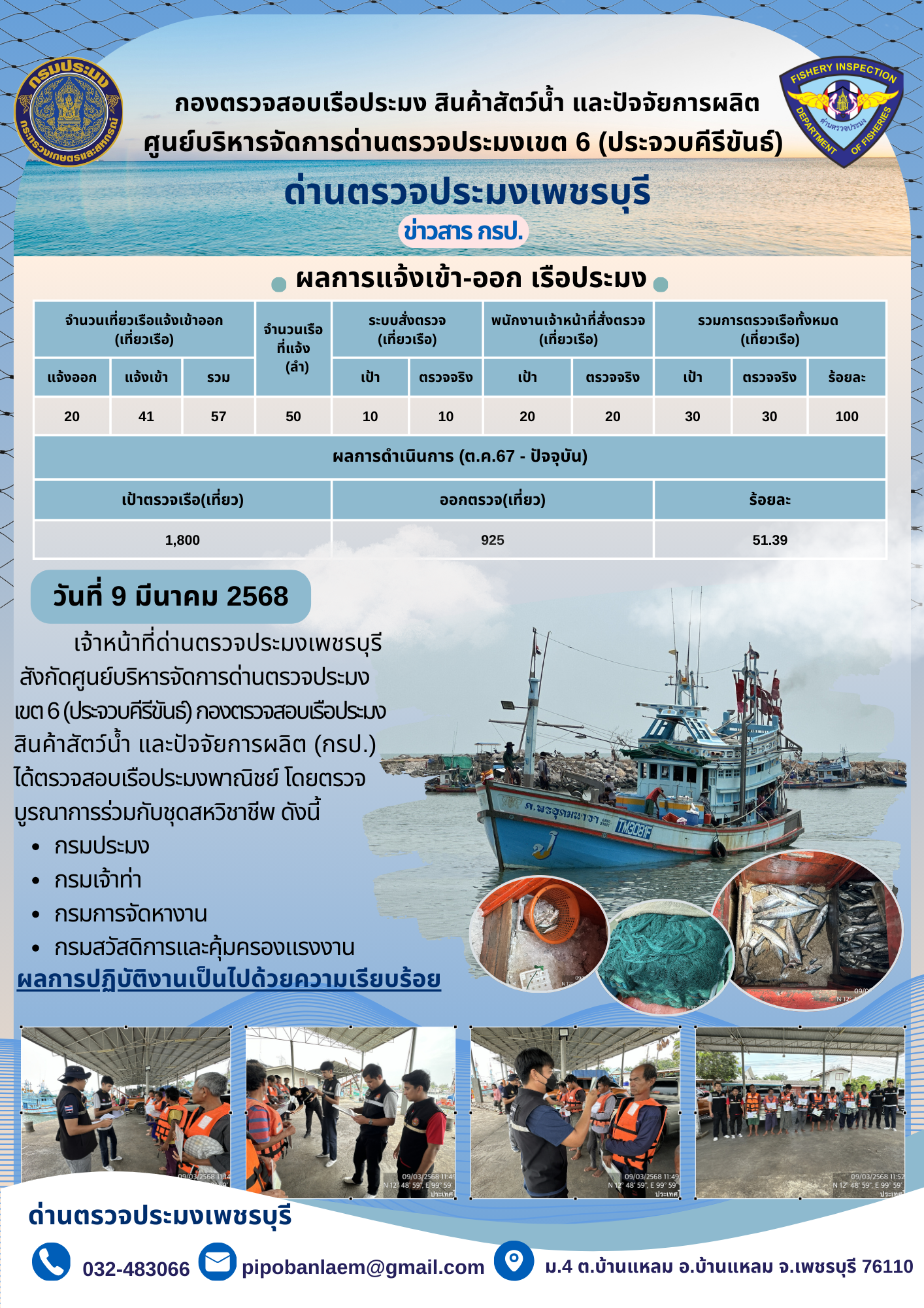 ข่าวประชาสัมพันธ์ ด่านตรวจประมงเพชรบุรี 
