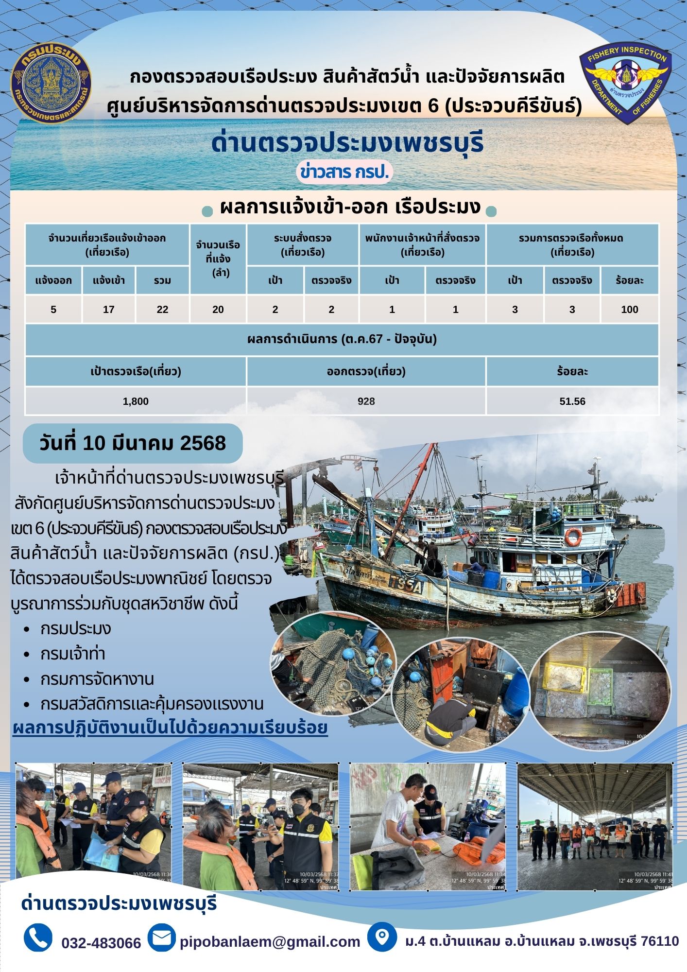 ข่าวประชาสัมพันธ์ ด่านตรวจประมงเพชรบุรี 
