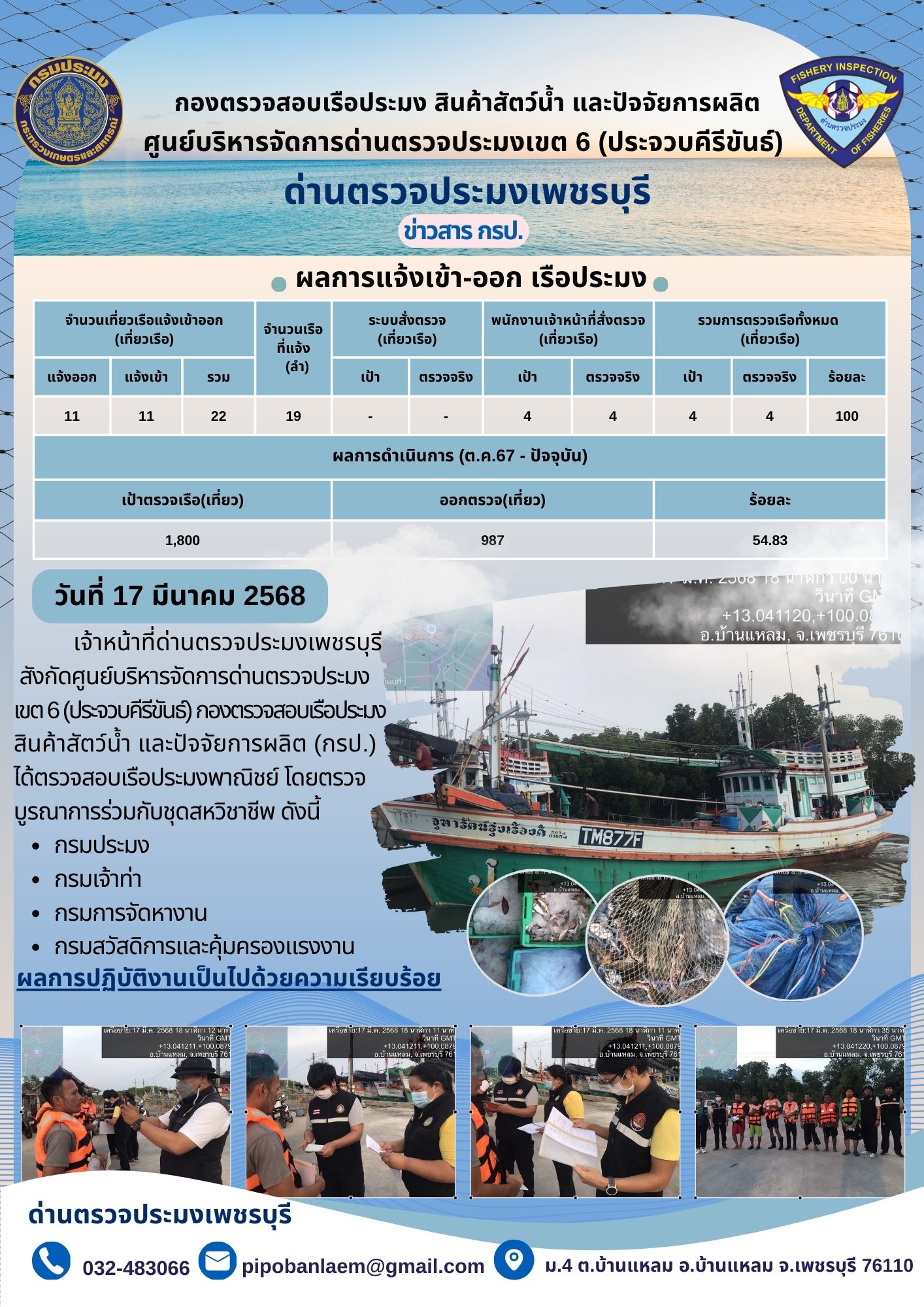 ข่าวประชาสัมพันธ์ ด่านตรวจประมงเพชรบุรี..คลิก