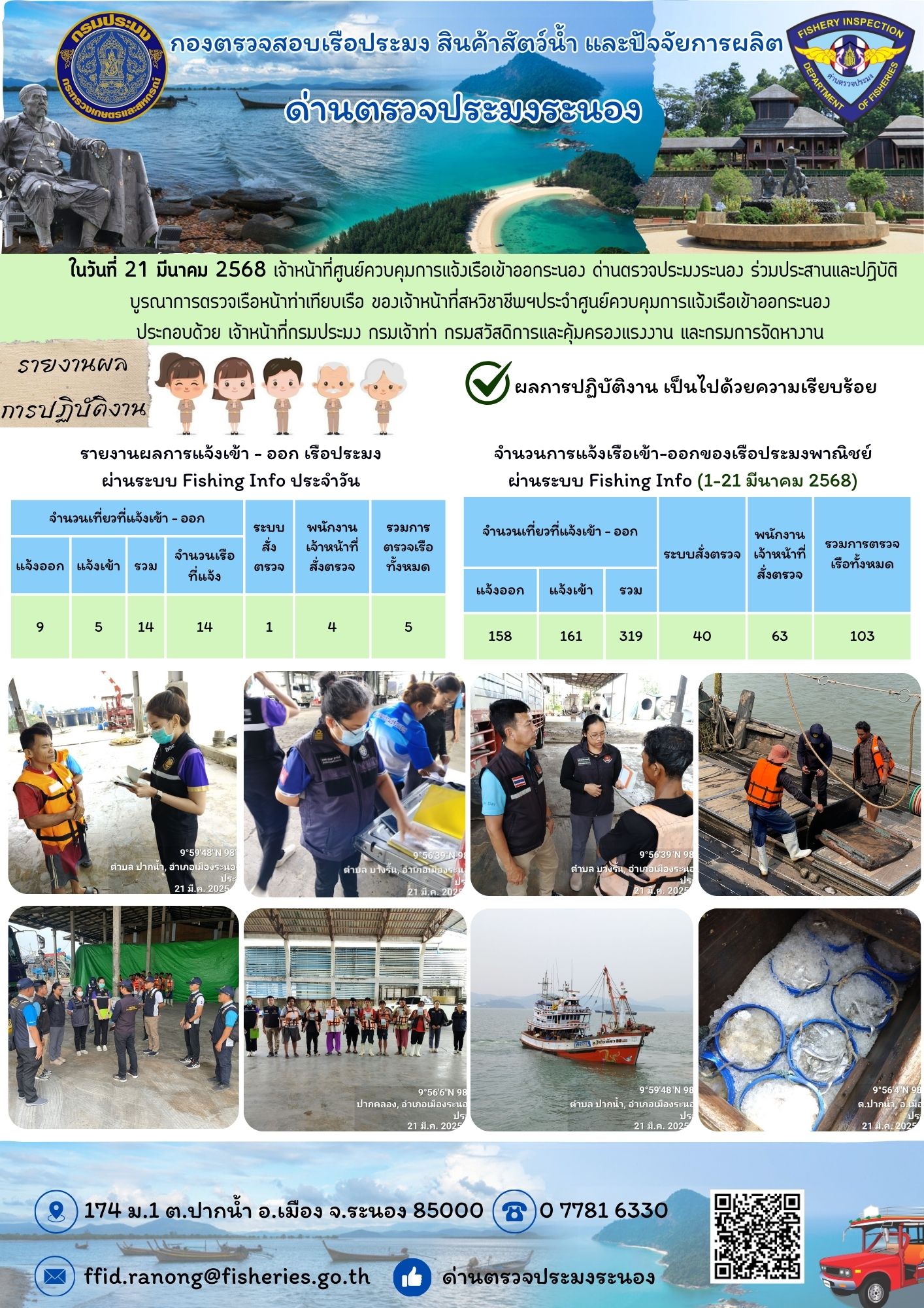 ตรวจสอบเรือประมงพาณิชย์ ณ ท่าเทียบเรือประมง..คลิก