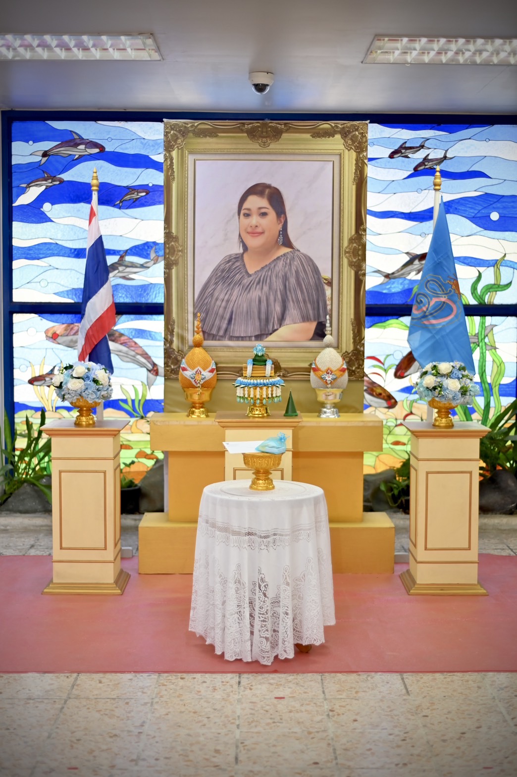 พระเจ้าวรวงศ์เธอ พระองค์เจ้าสิริภาจุฑาภรณ์ โปรดให้เชิญพระดำรัสทรงขอบใจ และประทานของที่ระลึก ให้แก่ ผู้บริหาร ข้าราชการ และเจ้าหน้าที่กรมประมง